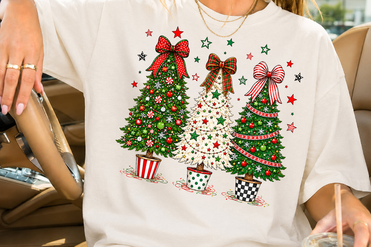 Christmas Tree PNG Bundle, Festive Holiday Sublimation Designs