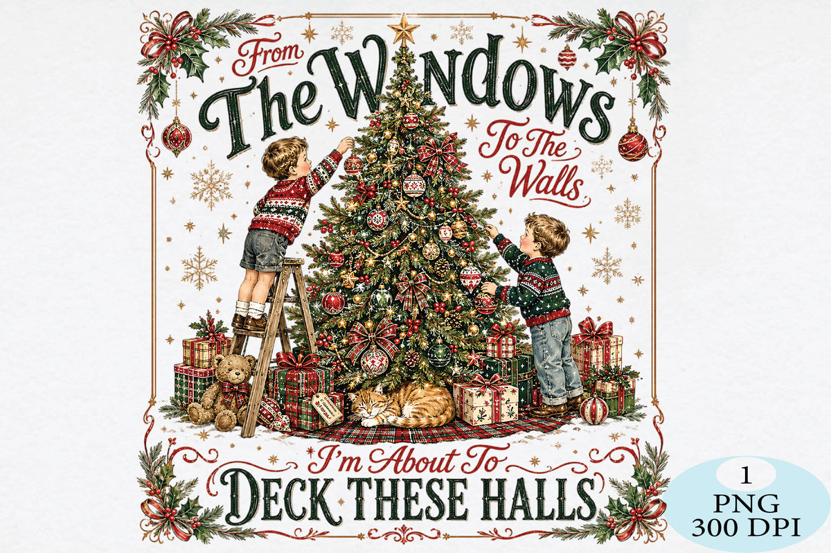 Christmas Tree Decorating Kids PNG
