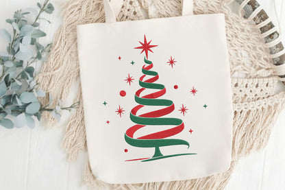 Christmas Tree Embroidery Design – Cute Christmas Tree Machine Embroidery Pattern, Festive Holiday & Winter Embroidery Design