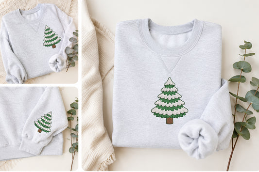 Christmas Tree Embroidery Design – Cute Christmas Tree Machine Embroidery Pattern, Festive Holiday & Winter Embroidery Design