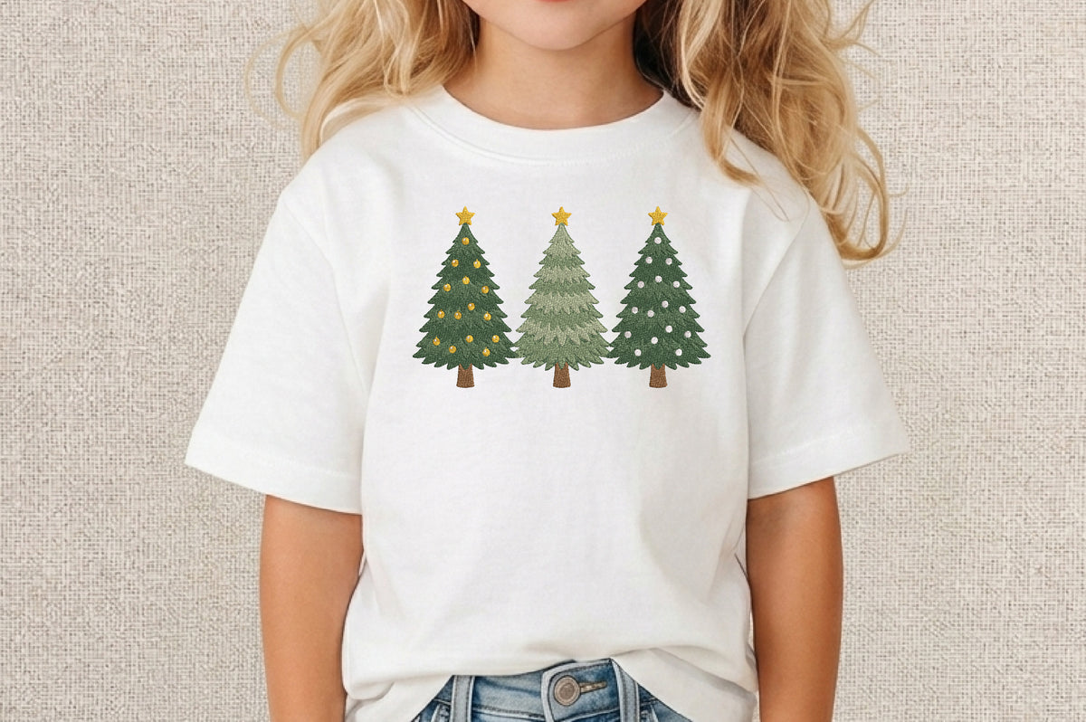 Christmas Tree Embroidery Design – Cute Christmas Tree Machine Embroidery Pattern, Festive Holiday & Winter Embroidery Design