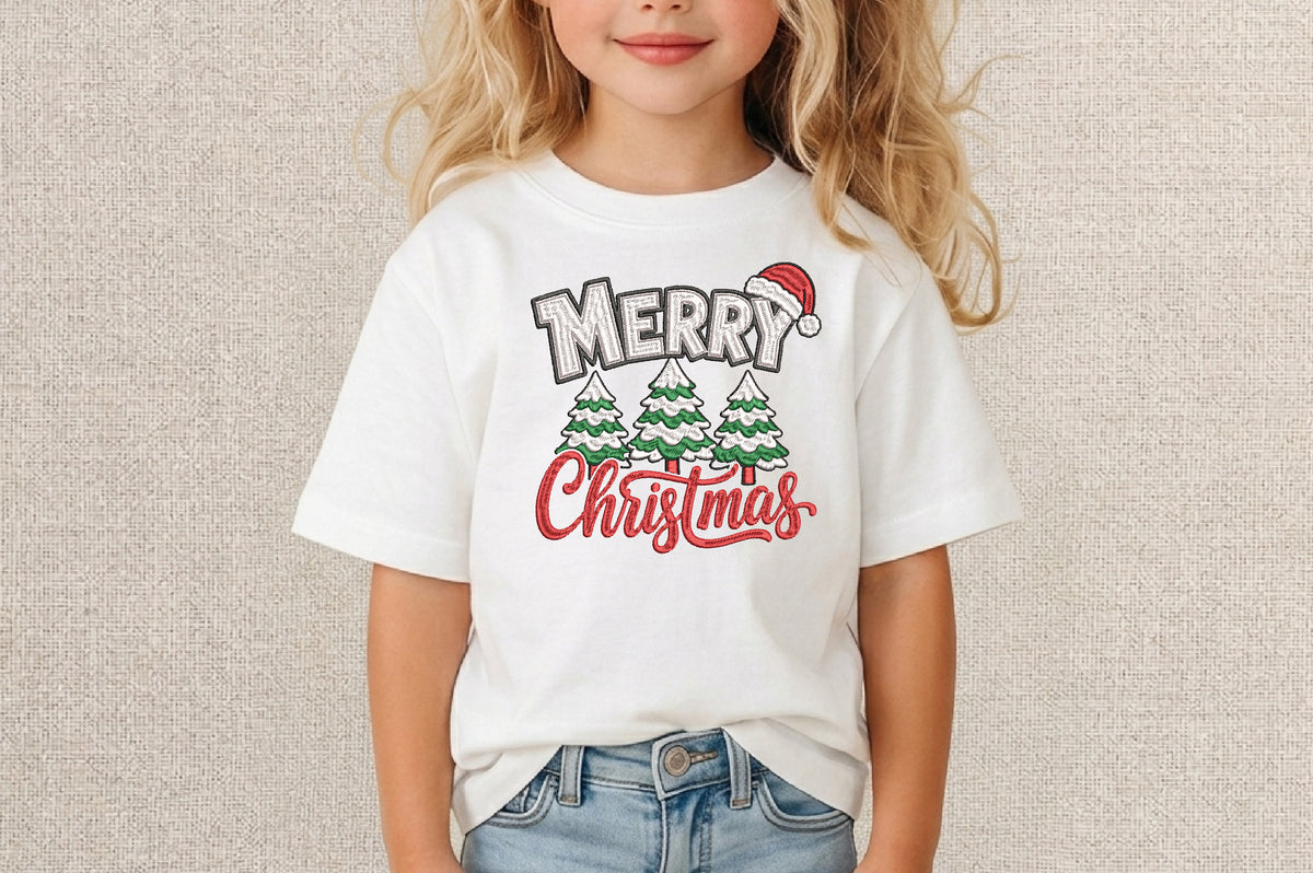 Christmas Tree Embroidery Design – Cute Christmas Tree Machine Embroidery Pattern, Festive Holiday & Winter Embroidery Design