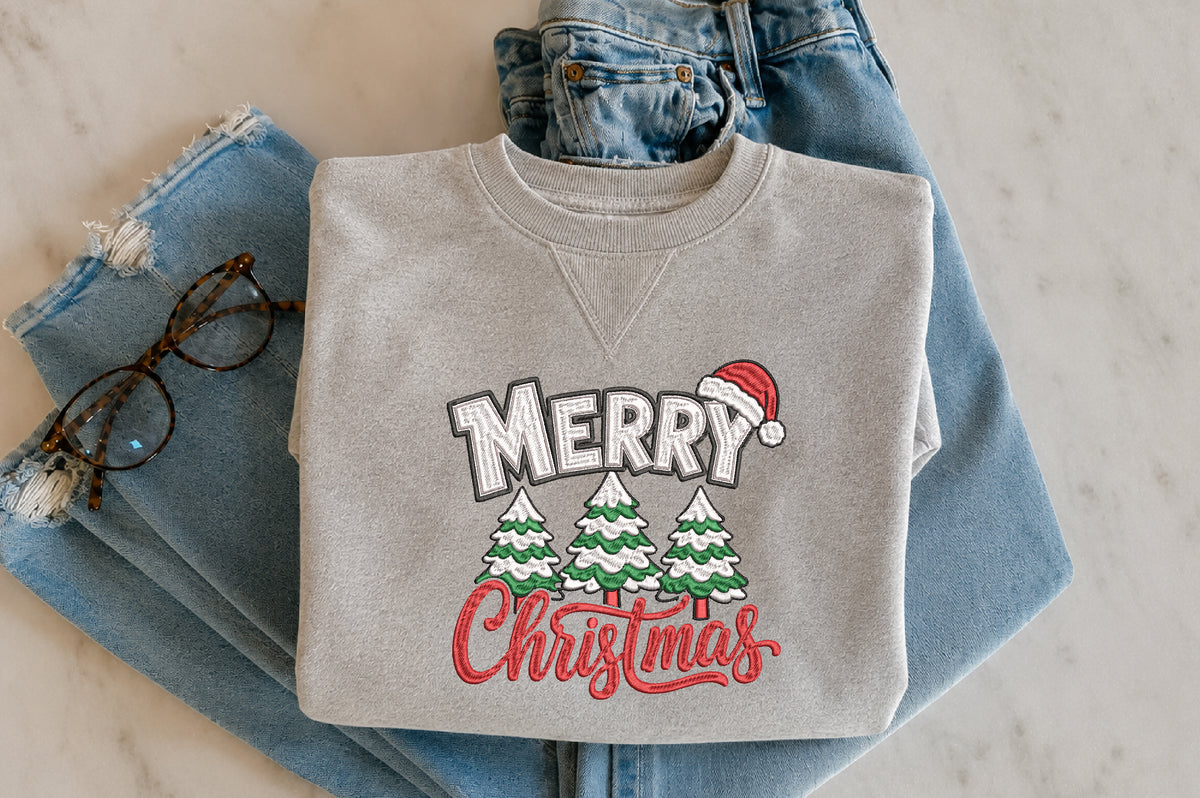 Christmas Tree Embroidery Design – Cute Christmas Tree Machine Embroidery Pattern, Festive Holiday & Winter Embroidery Design