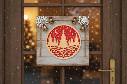 Christmas Tree Forest Laser Cut SVG, Pine Tree Ornament Cut File, Winter Woodland Christmas Decor