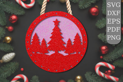 Christmas Tree Ornament Laser Cut SVG Bundle