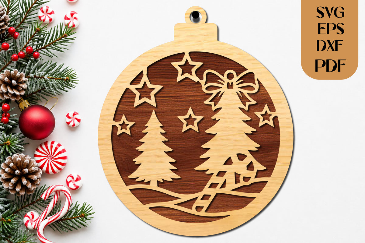 Christmas Tree Ornament Laser Cut SVG