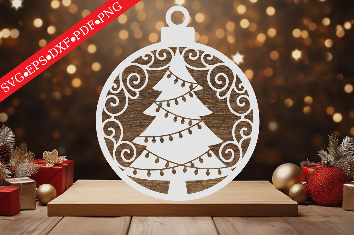 Christmas Tree Ornament Laser Cut SVG