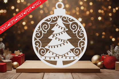 Christmas Tree Ornament Laser Cut SVG