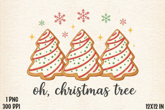 Oh Christmas Tree PNG Christmas Cookie Tree Sublimation Design