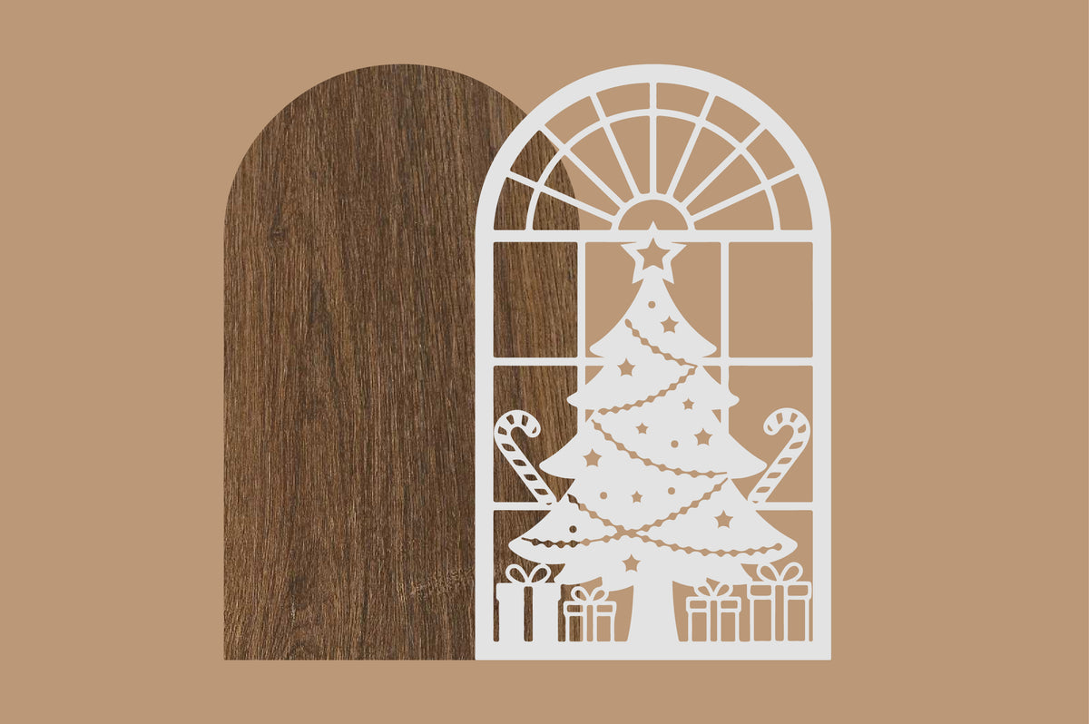 Christmas Tree Window Sign Laser Cut SVG