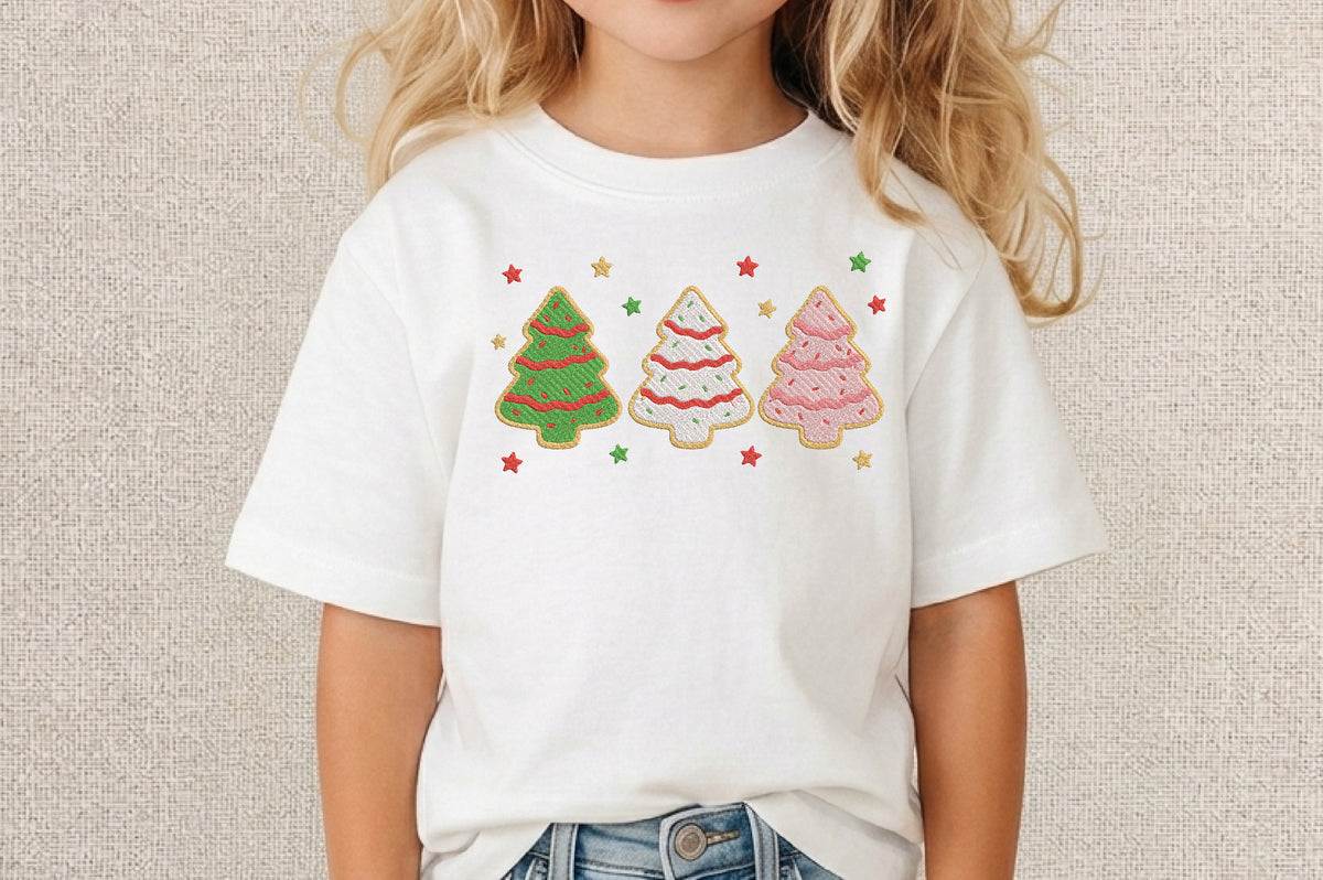 Christmas Trees Embroidery Design – Cute Christmas Trees Machine Embroidery Pattern, Festive Holiday & Winter Embroidery Design
