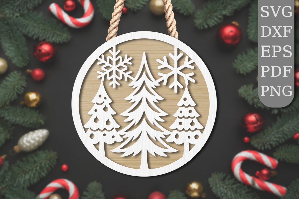 Christmas Trees & Snowflakes SVG