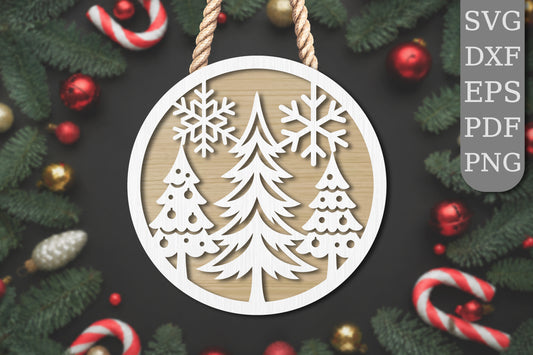 Christmas Trees & Snowflakes SVG