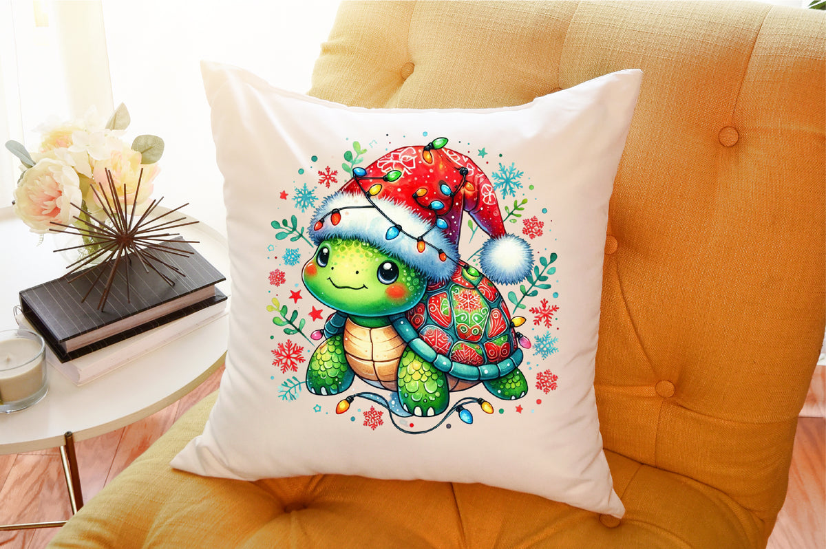 Christmas Turtle Sublimation PNG Cute Holiday Turtle Commercial Use