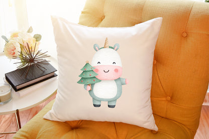 Christmas Unicorn Watercolor Clipart PNG Bundle