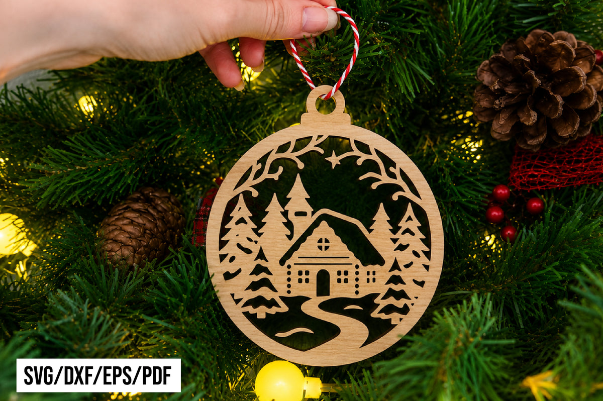 Christmas Village Ornament Laser Cut SVG