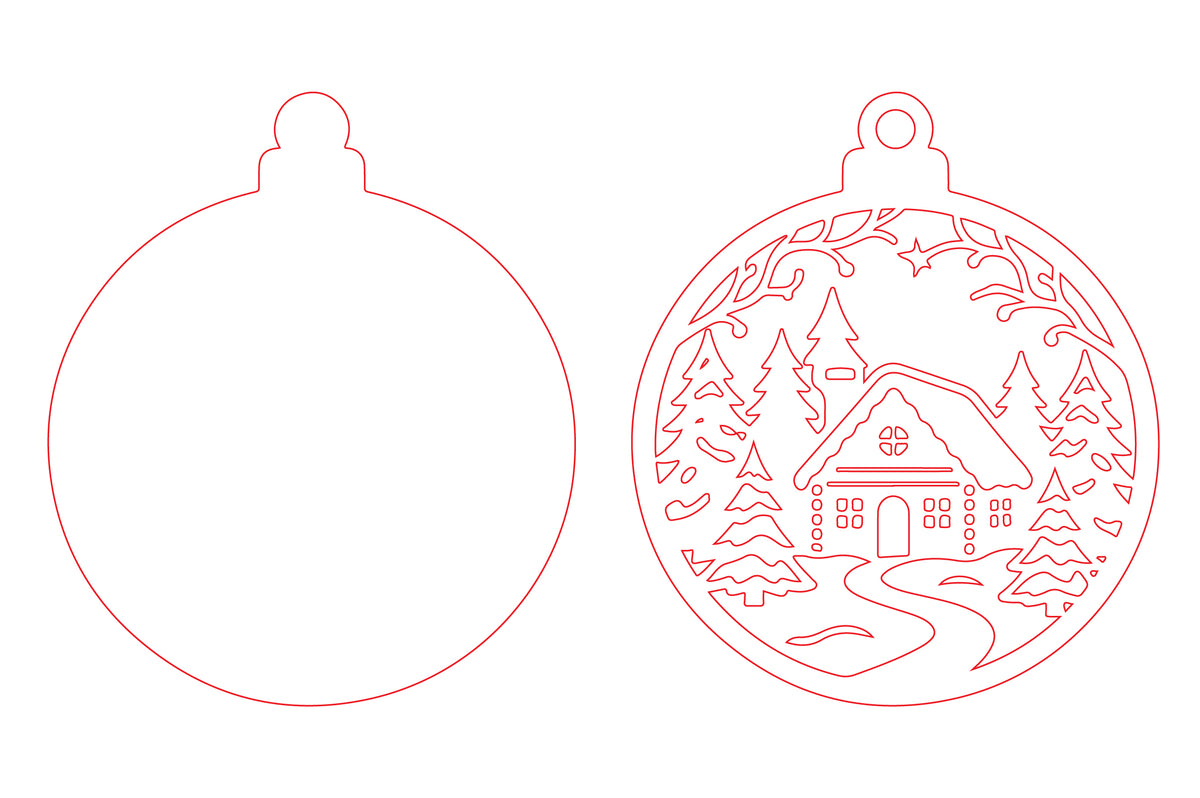 Christmas Village Ornament Laser Cut SVG