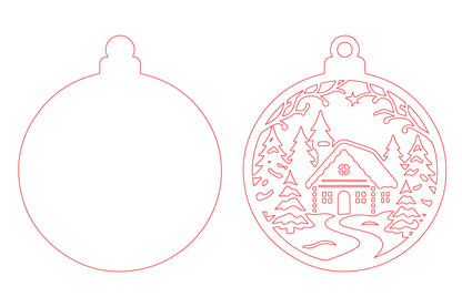 Christmas Village Ornament Laser Cut SVG