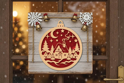 Christmas Village Ornament Laser Cut SVG