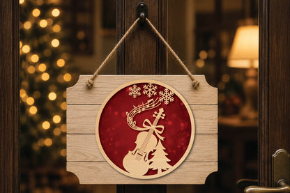 Christmas Violin Ornament Laser Cut SVG