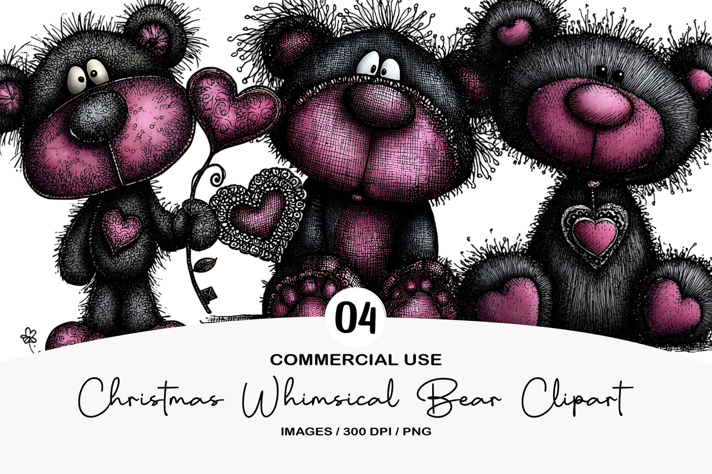 Christmas Whimsical Bear Clipart PNG