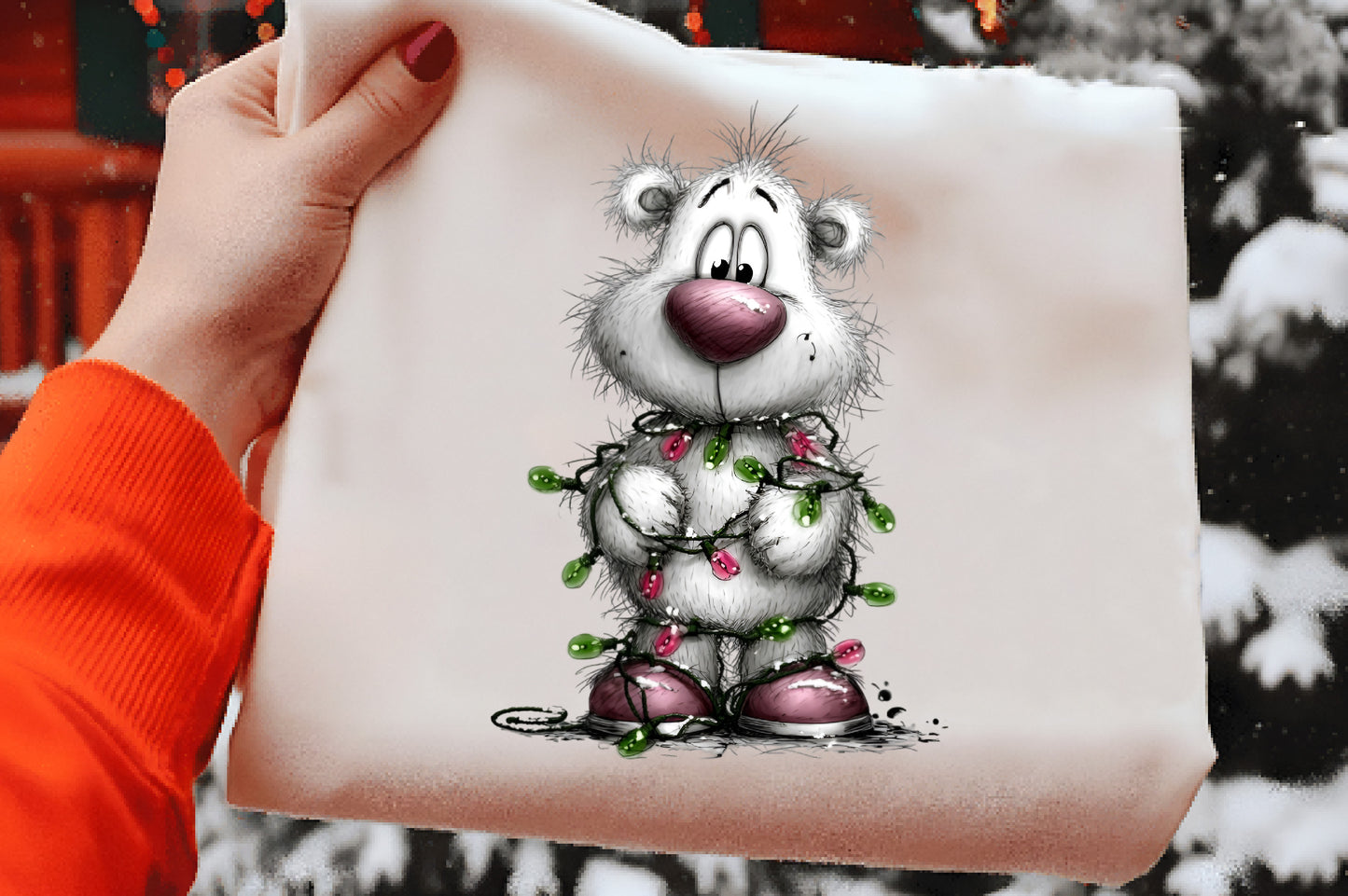 Christmas Whimsical Bear Clipart PNG