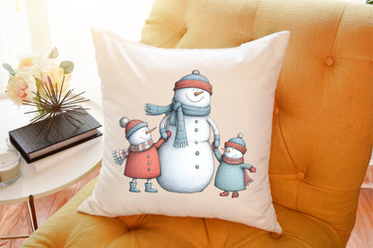 Christmas Whimsical Snowman Clipart PNG Bundle Commercial Use