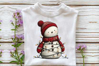 Christmas Whimsical Snowman Clipart PNG Bundle