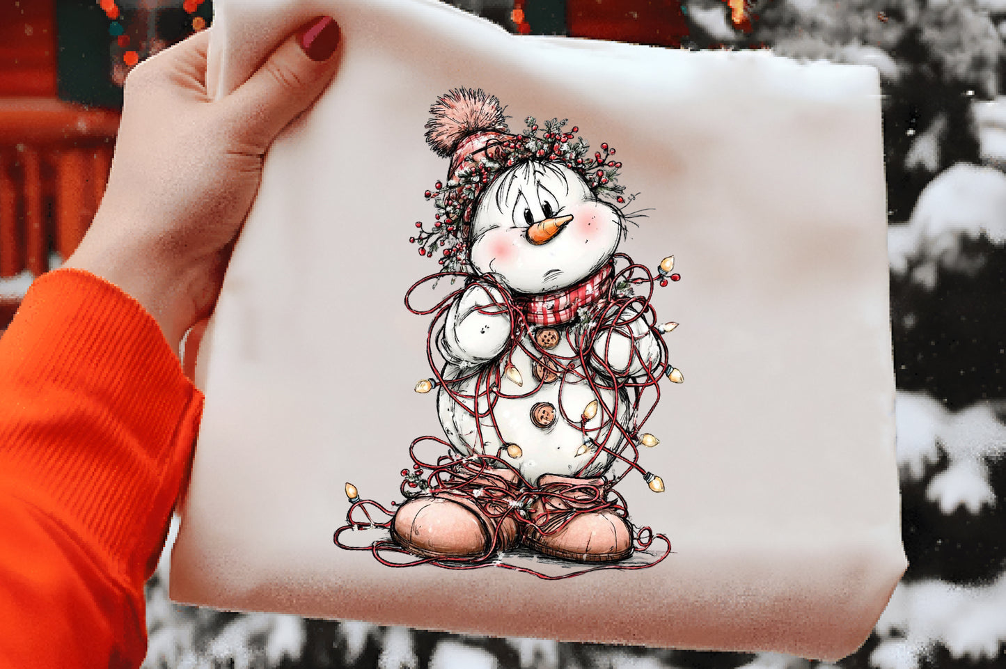 Christmas Whimsical Snowman Clipart PNG Bundle | Cute Watercolor Holiday Snowman Clipart | Festive Winter Snowman PNG