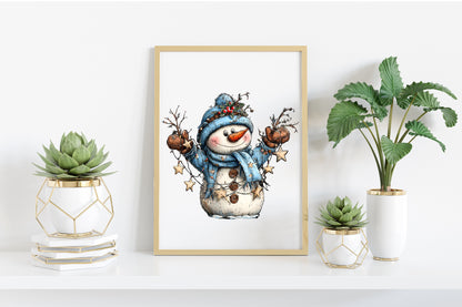 Christmas Whimsical Snowman Clipart PNG