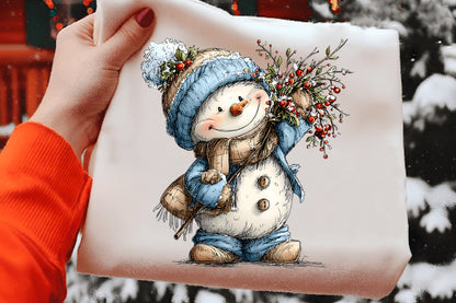 Christmas Whimsical Snowman Clipart PNG