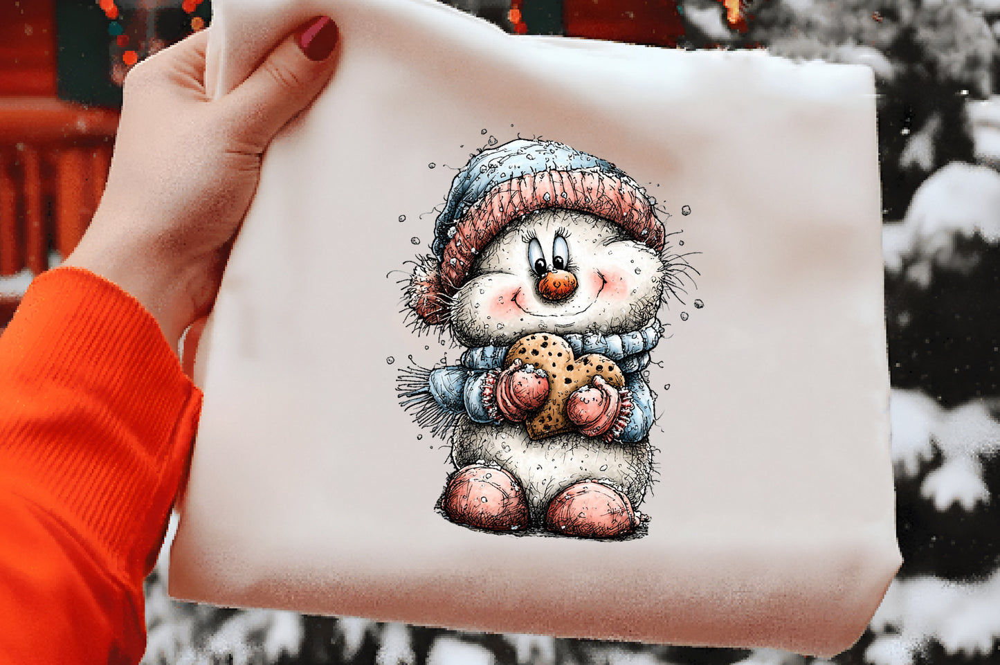 Christmas Whimsical Snowman Clipart PNG Cute Winter