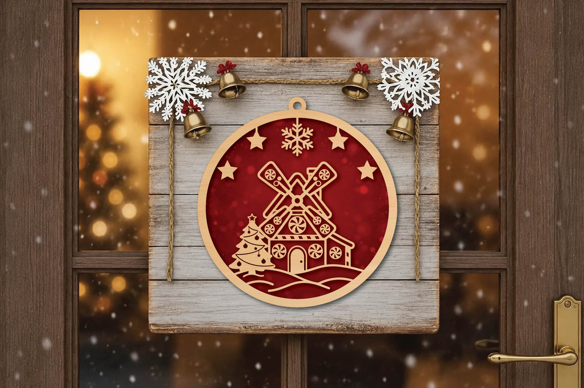 Christmas Windmill Ornament Laser Cut SVG