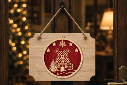 Christmas Windmill Ornament Laser Cut SVG
