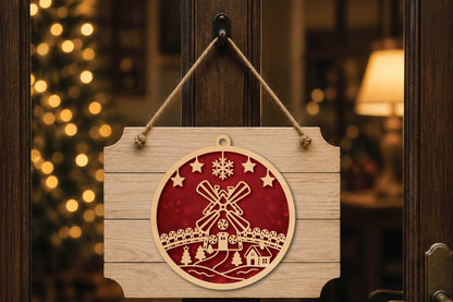 Christmas Windmill Ornament Laser Cut SVG