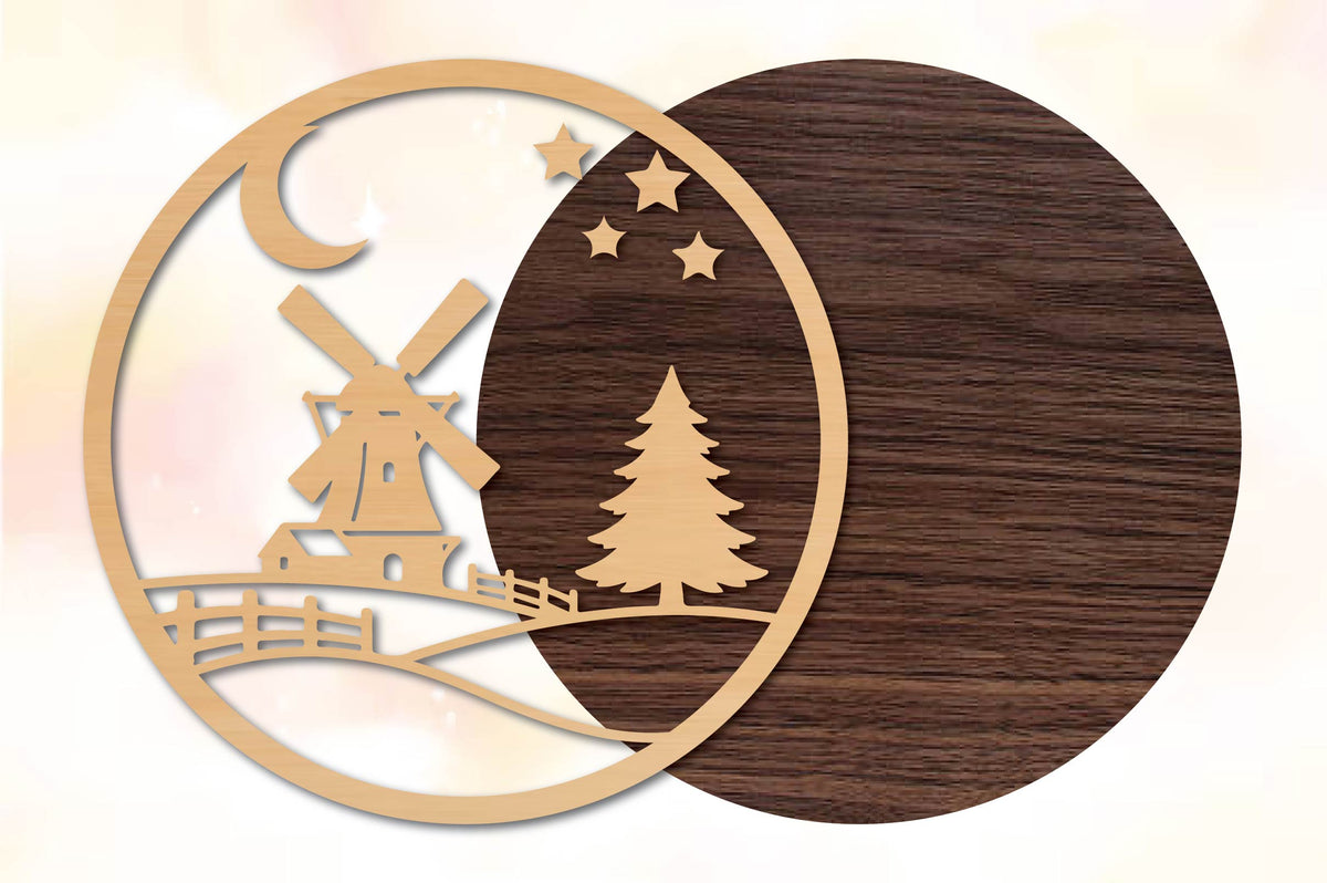 Christmas Winter Scene Laser Cut SVG