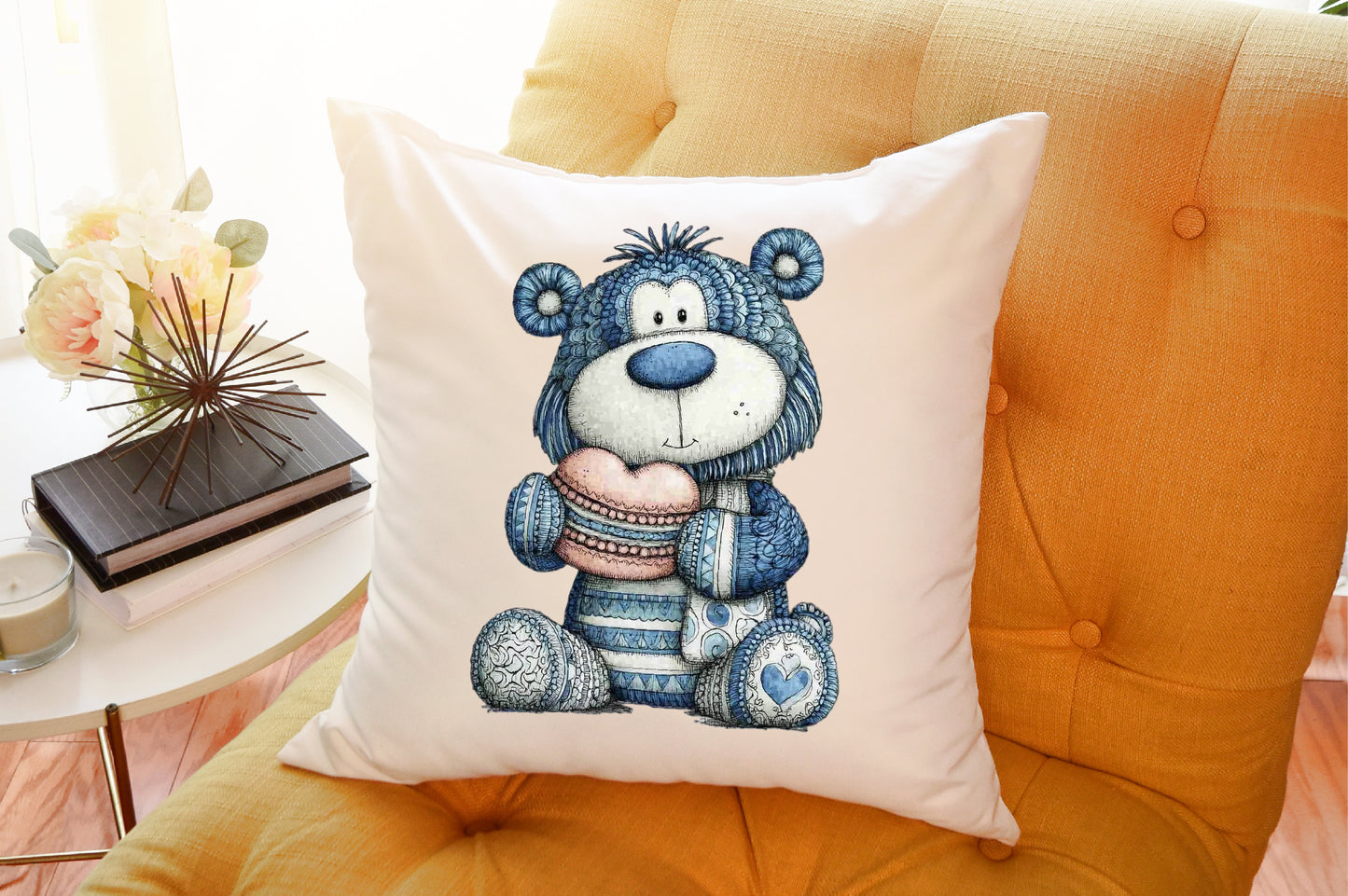 Christmas Winter Blue Teddy Bear Clipart PNG Bundle