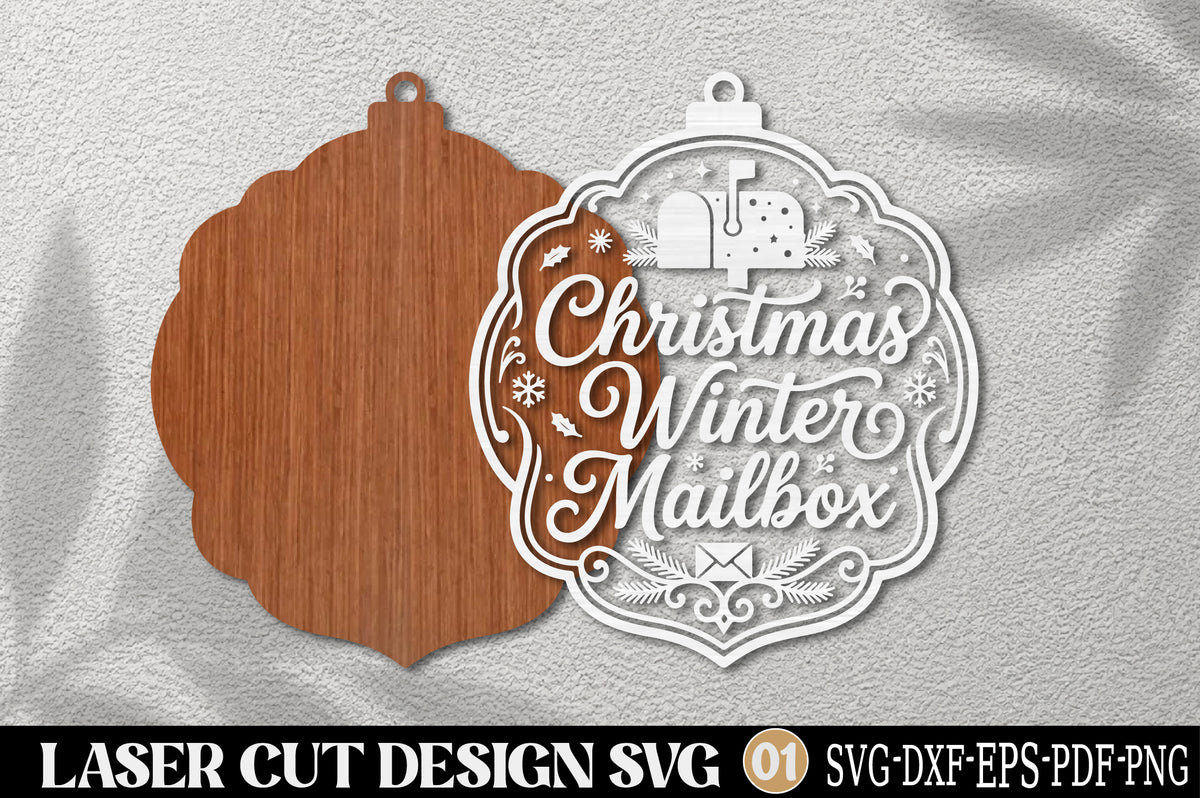Christmas Winter Mailbox Laser Cut SVG | Christmas Ornament Cut File