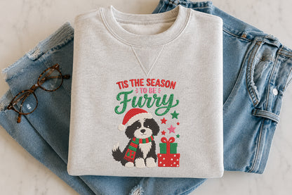 Christmas Dog Embroidery Design