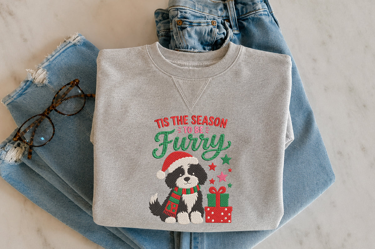 Christmas Dog Embroidery Design