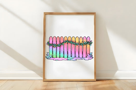 Christmas Fence Clipart PNG Bundle | Watercolor Holiday Fence Decorations