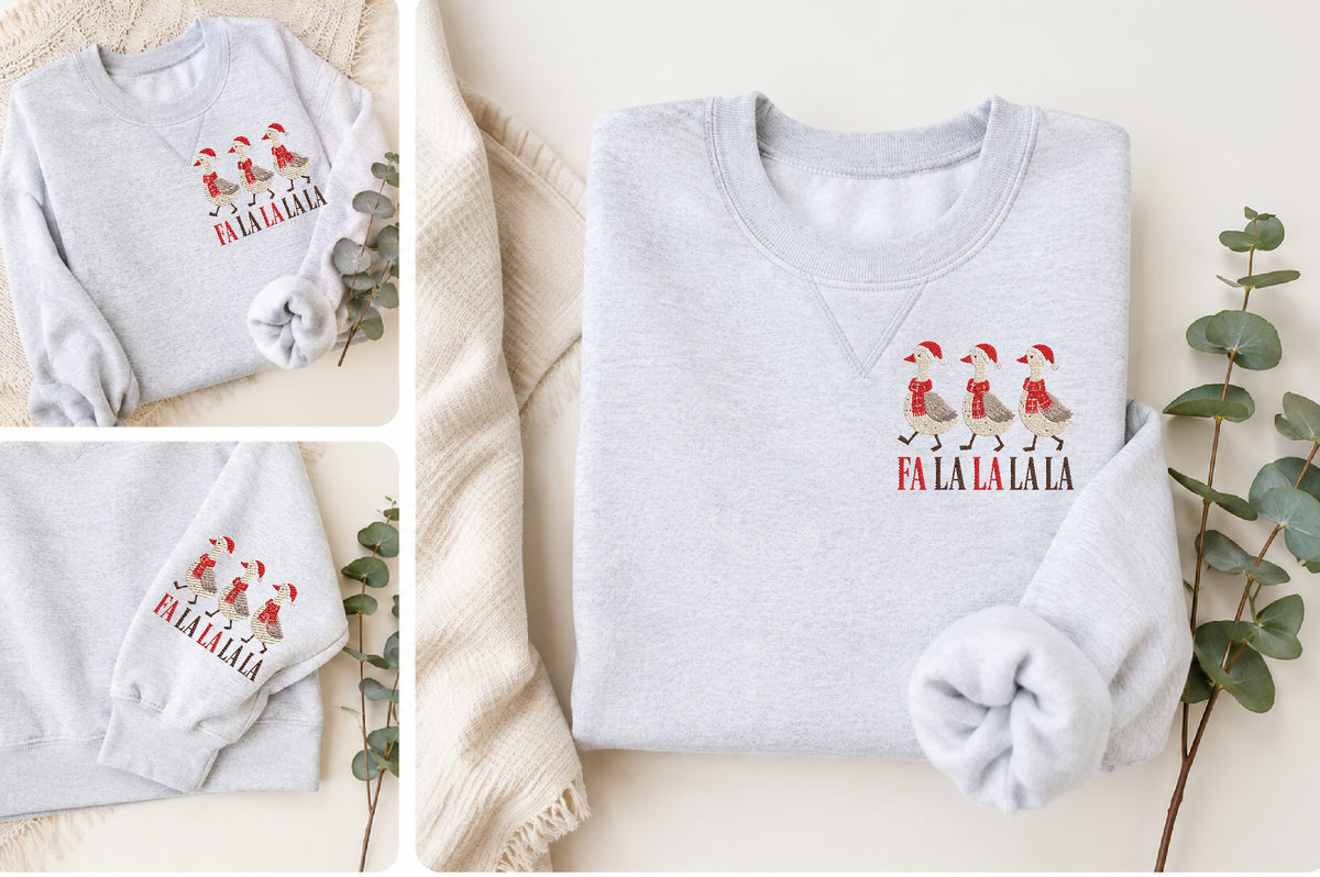 Christmas Geese Embroidery Design