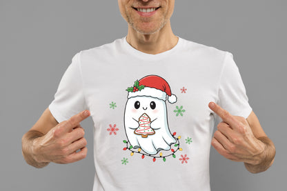 Christmas Ghost PNG Cute Spooky Holiday Ghost Sublimation Design