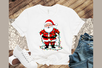 Jolly Santa Claus Christmas Lights PNG