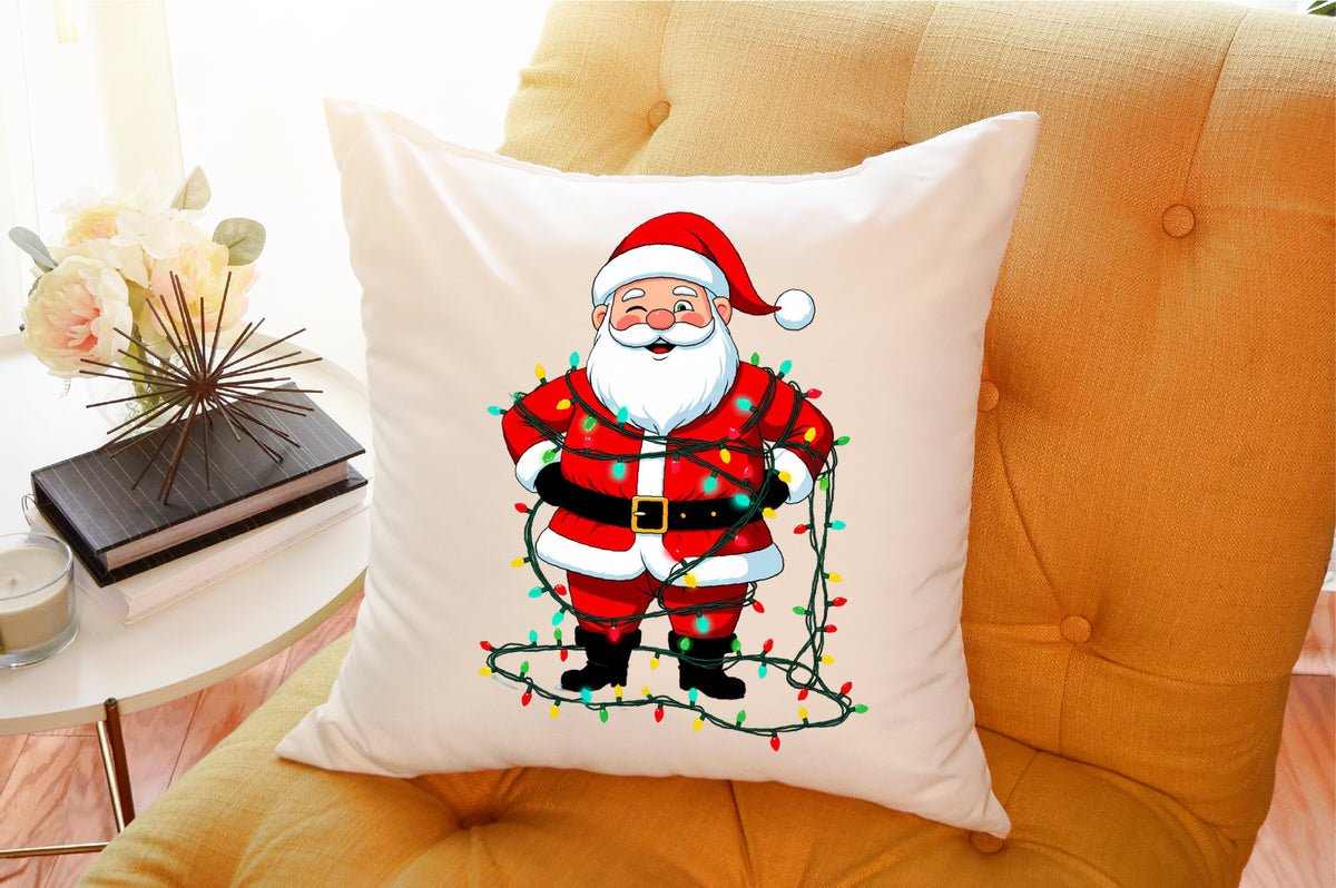 Jolly Santa Claus Christmas Lights PNG