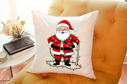 Jolly Santa Claus Christmas Lights PNG