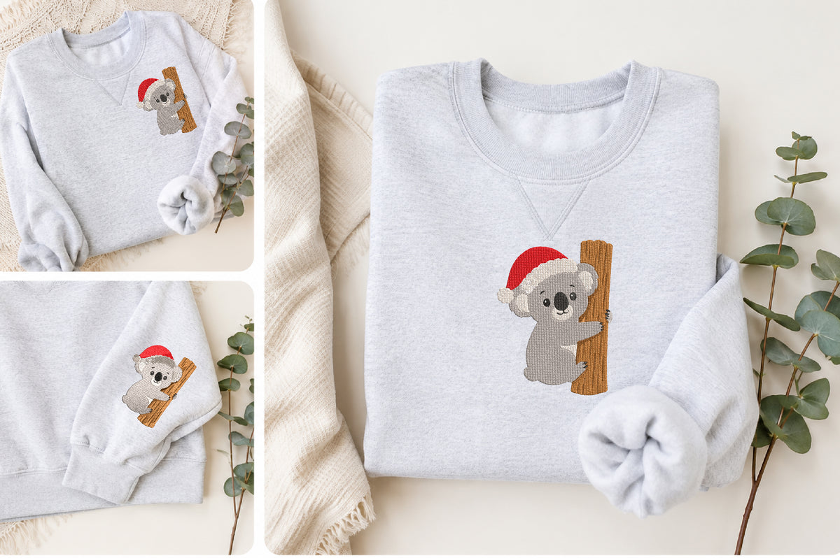 Christmas Koala Embroidery Design