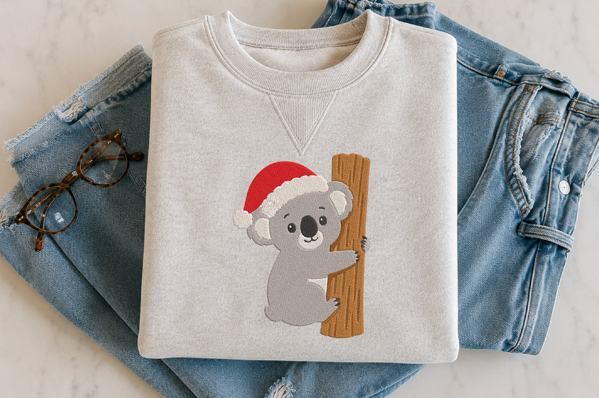 Christmas Koala Embroidery Design