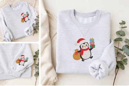 Christmas Penguin Embroidery Design