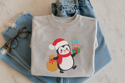 Christmas Penguin Embroidery Design